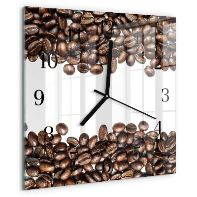 Wanduhr aus glas Kaffeebohnen