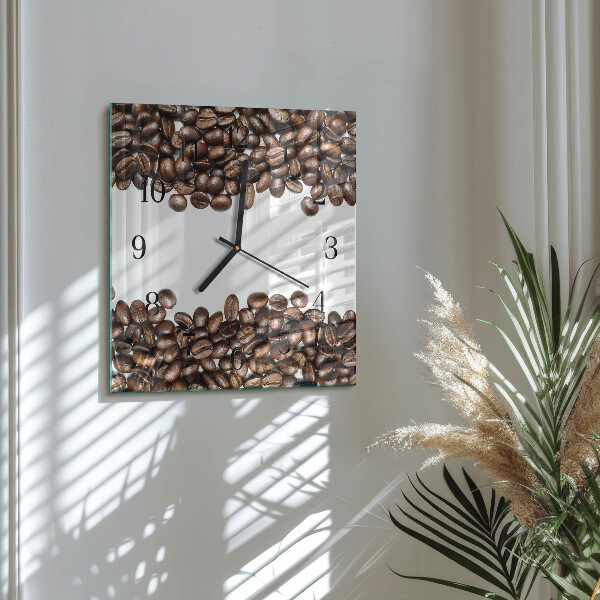 Wanduhr aus glas Kaffeebohnen