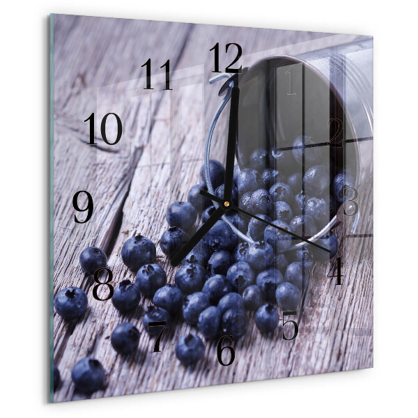 Wanduhr aus glas Blaubeeren