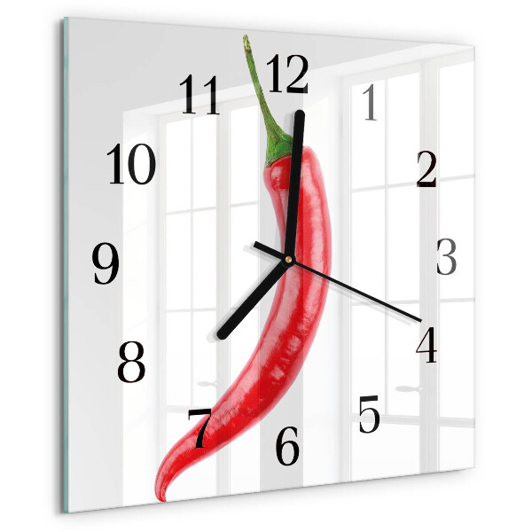 Wanduhr aus glas Chili-Pfeffer
