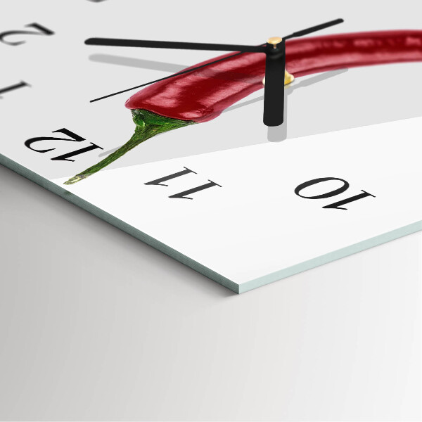 Wanduhr aus glas Chili-Pfeffer