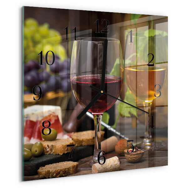 Wanduhr aus glas Weinglas