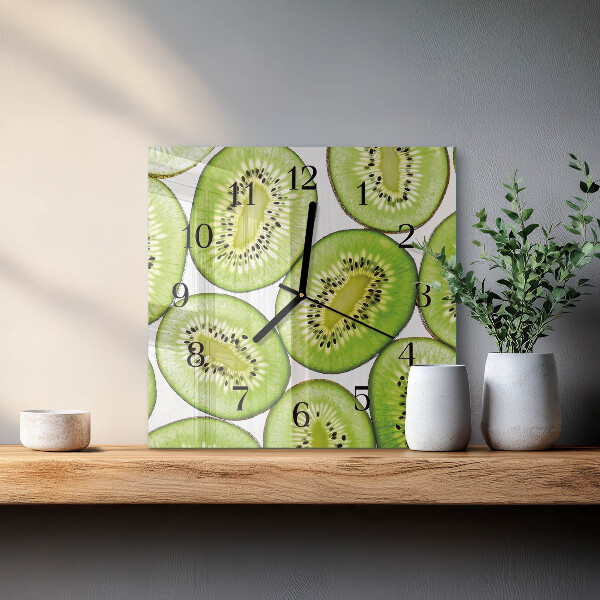 Wanduhr aus glas Kiwi
