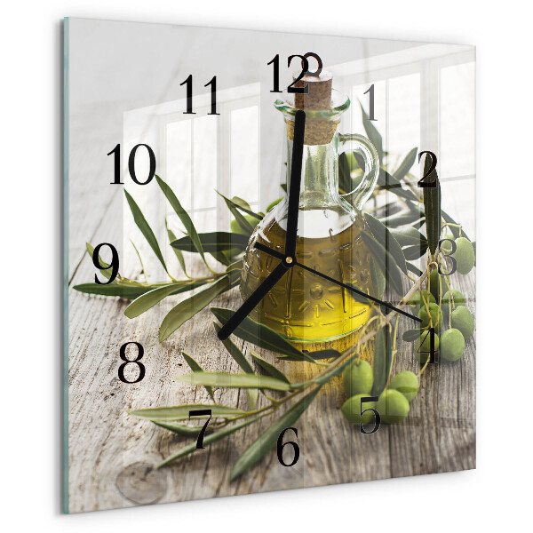 Wanduhr aus glas Olivenöl
