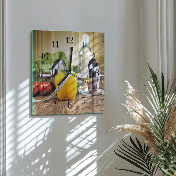 Wanduhr aus glas Pfeffer