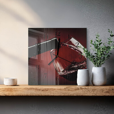 Wanduhr aus glas Weinglas