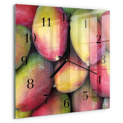 Wanduhr aus glas Obst