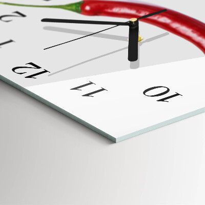 Wanduhr aus glas Chili-Pfeffer