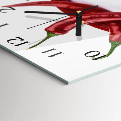 Wanduhr aus glas Chilischoten