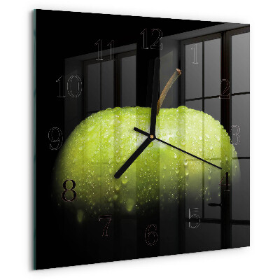 Wanduhr aus glas Apfel