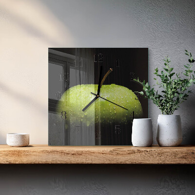 Wanduhr aus glas Apfel