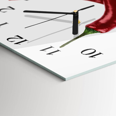 Wanduhr aus glas Chilischoten
