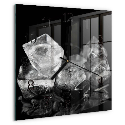 Wanduhr aus glas Eiswürfel