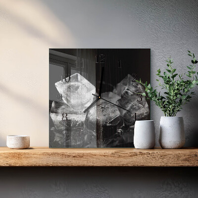 Wanduhr aus glas Eiswürfel