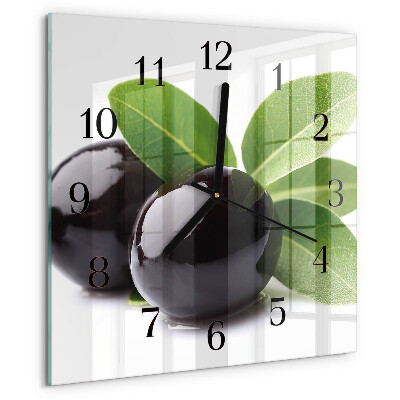 Wanduhr aus glas Oliven