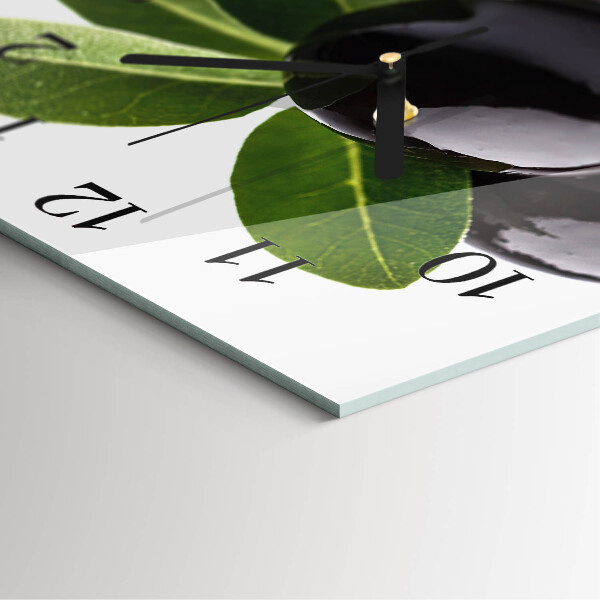 Wanduhr aus glas Oliven