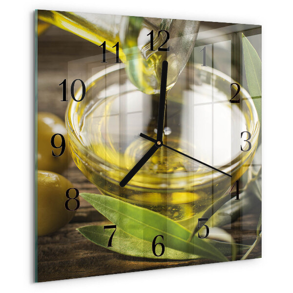 Wanduhr aus glas Olivenöl