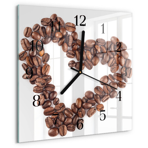 Wanduhr aus glas Kaffeebohnen