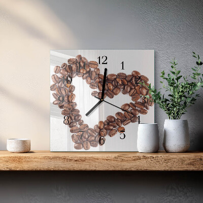 Wanduhr aus glas Kaffeebohnen