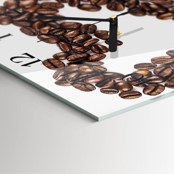 Wanduhr aus glas Kaffeebohnen