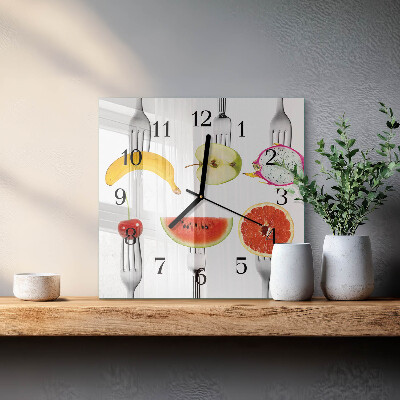 Wanduhr aus glas Obst