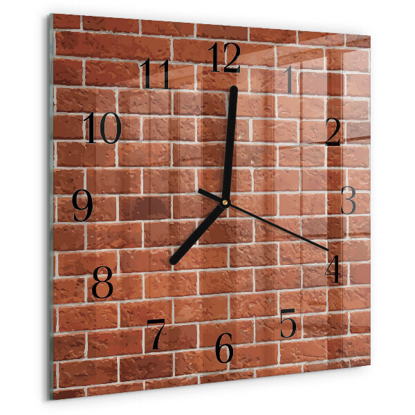 Wanduhr aus glas Ziegelmauer