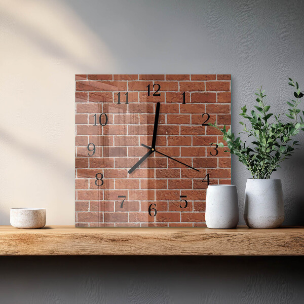 Wanduhr aus glas Ziegelmauer