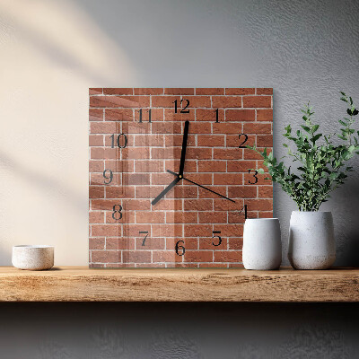 Wanduhr aus glas Ziegelmauer