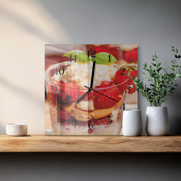 Wanduhr aus glas Obst