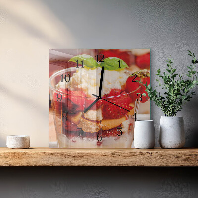 Wanduhr aus glas Obst