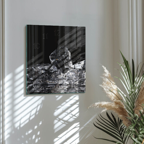 Wanduhr aus glas Eiswürfel