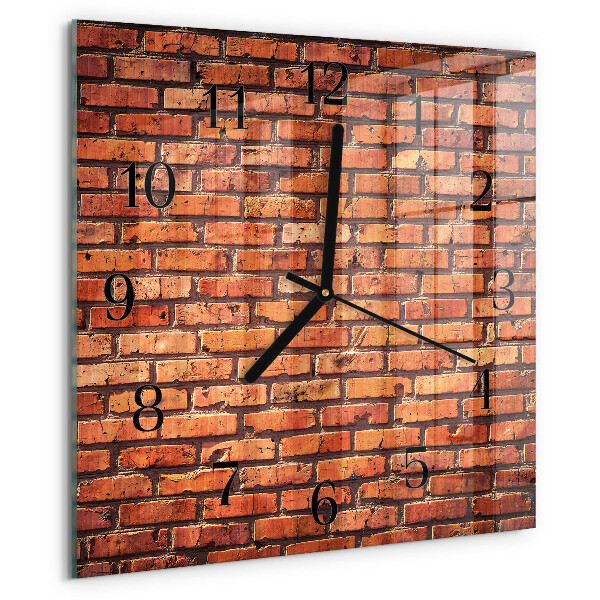 Wanduhr aus glas Ziegelmauer