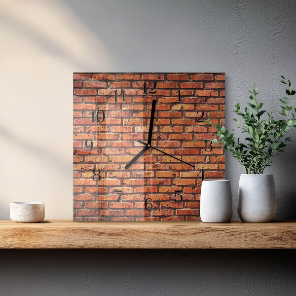 Wanduhr aus glas Ziegelmauer