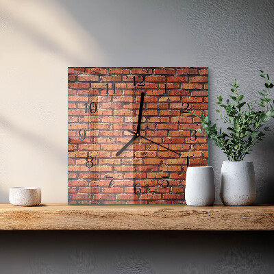Wanduhr aus glas Ziegelmauer
