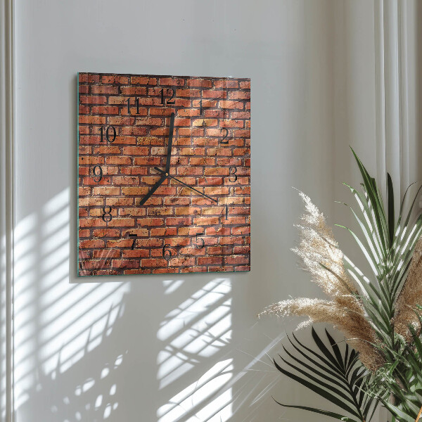 Wanduhr aus glas Ziegelmauer