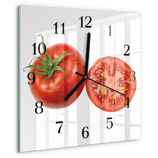 Wanduhr aus glas Tomaten
