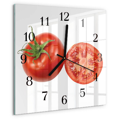 Wanduhr aus glas Tomaten