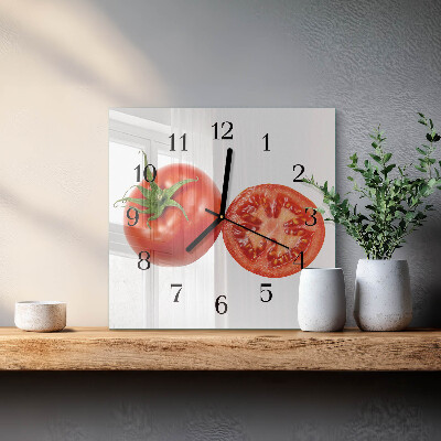 Wanduhr aus glas Tomaten