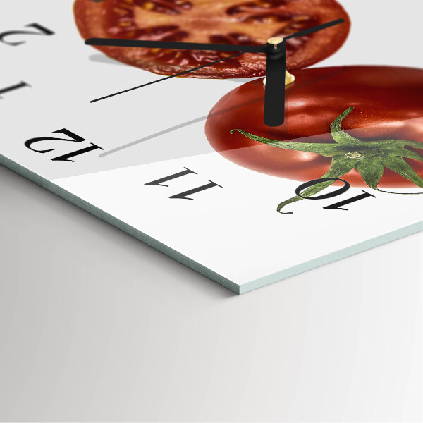Wanduhr aus glas Tomaten