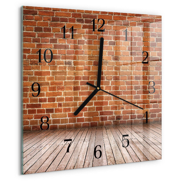 Wanduhr aus glas Ziegelmauer