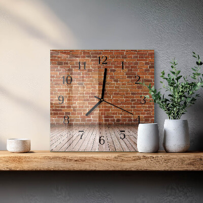 Wanduhr aus glas Ziegelmauer