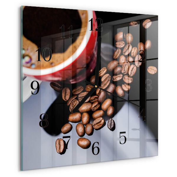 Wanduhr aus glas Tasse Kaffee