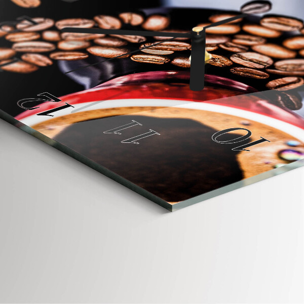Wanduhr aus glas Tasse Kaffee