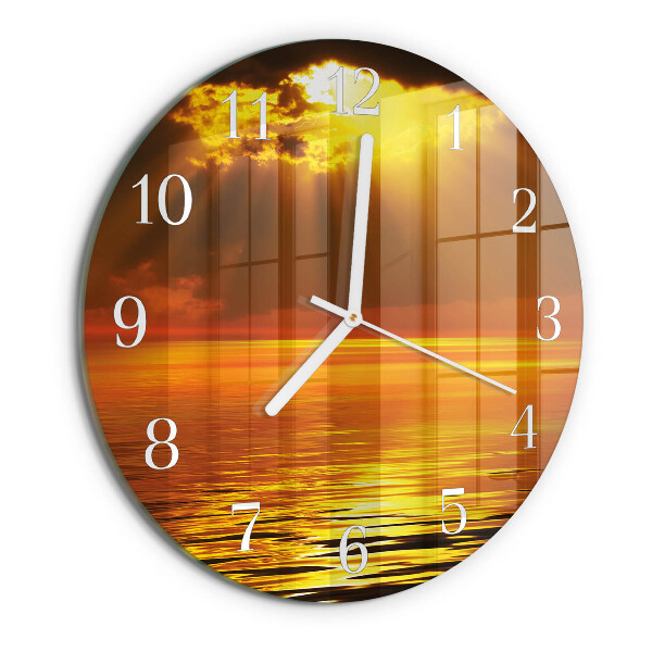 Glas wanduhr Sonnenuntergang