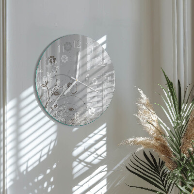 Glas wanduhr Blumen