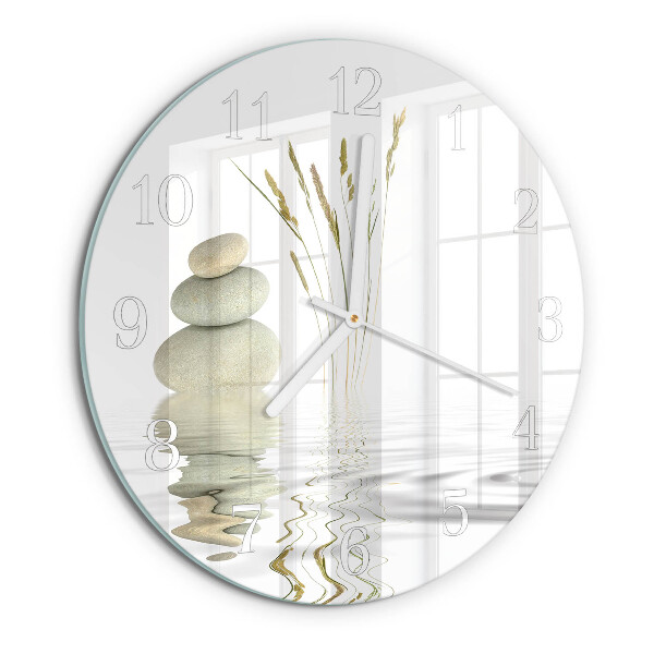 Glas wanduhr Steine