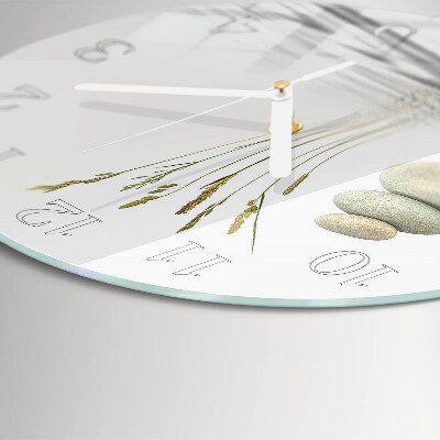 Glas wanduhr Steine