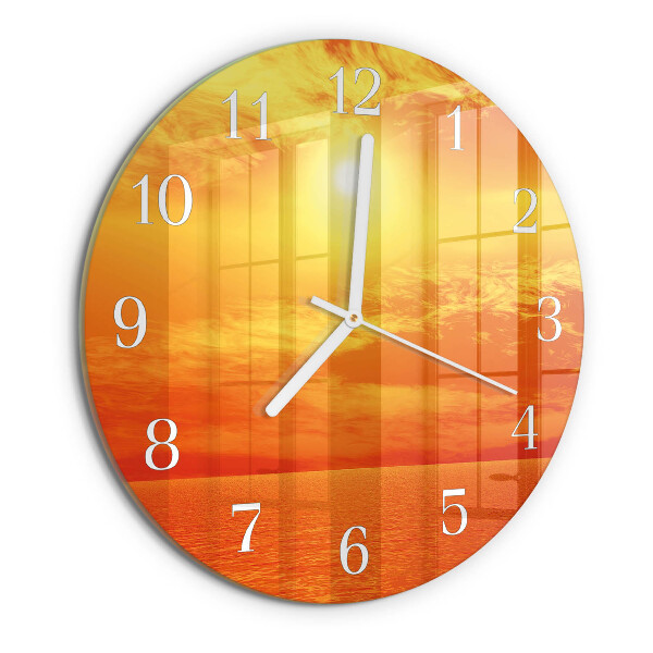 Glas wanduhr Sonnig