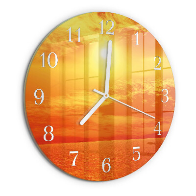 Glas wanduhr Sonnig