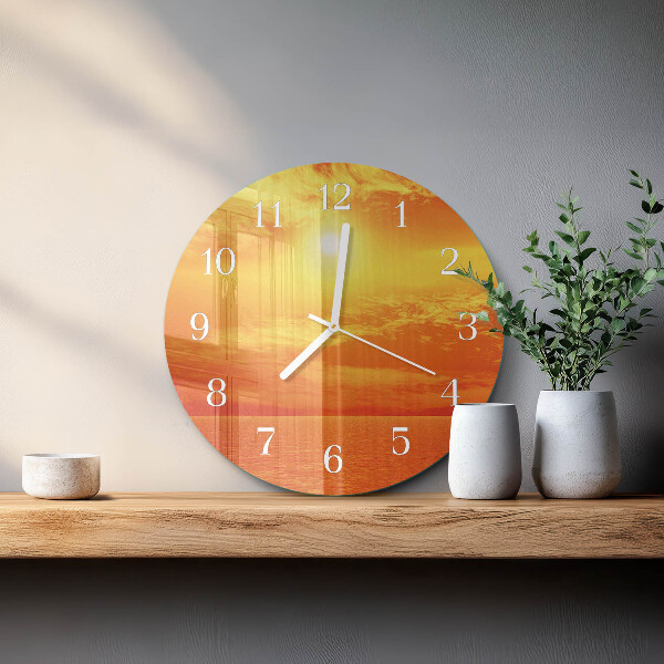 Glas wanduhr Sonnig